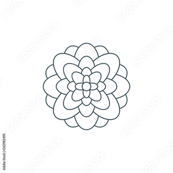 Obraz thin line flower logo