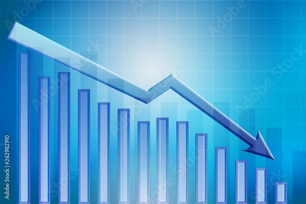 Fototapeta Blue Abstract background, graph investment data, the money investment background abstract