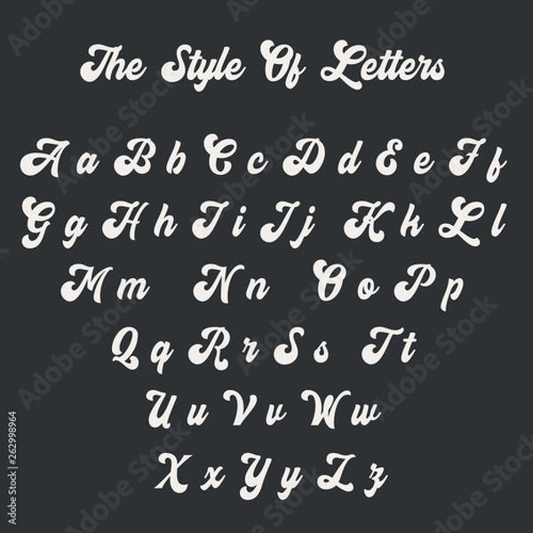 Fototapeta Hand drawn typeface set isolated on white. Brush painted characters: lowercase and uppercase. Vector logo font. Typography alphabet for your designs: logo, typeface, card, wedding invitation
