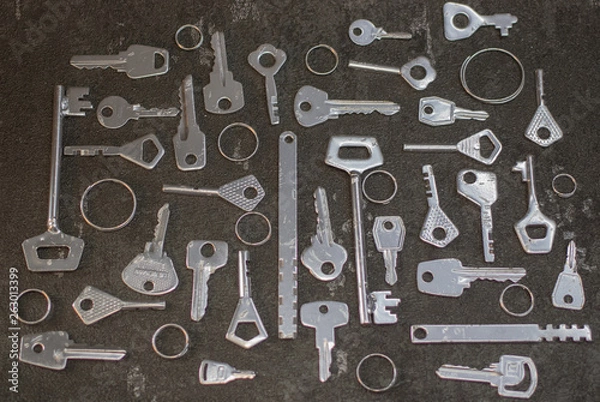 Fototapeta Conceptual image with keys as a background.