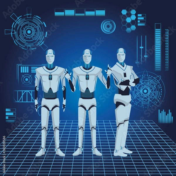 Fototapeta humanoid robots avatar