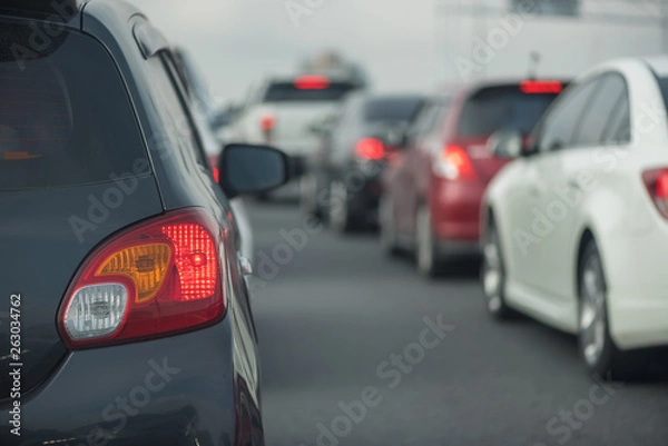 Fototapeta traffic jam on main street