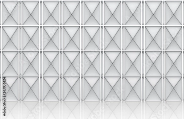 Fototapeta 3d rendering. modern gray polygonal pattern stack wall design background.