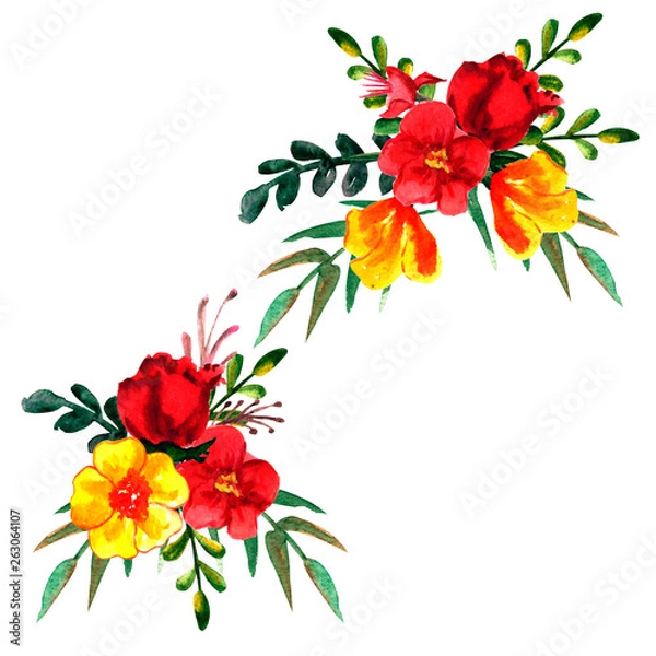 Fototapeta .watercolor leaf patterns