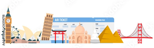 Obraz World Famous Landmarks Vector Design Elements