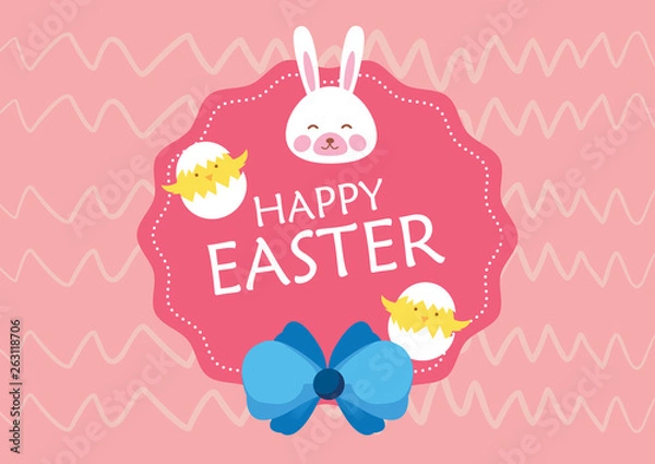 Fototapeta Happy Easter Day Pink Patterns Style