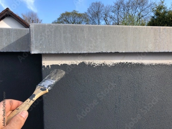 Obraz Wand streichen mit Pinsel