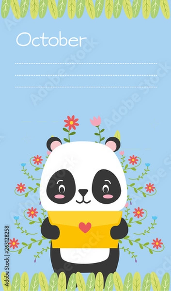 Fototapeta cute animals calendar