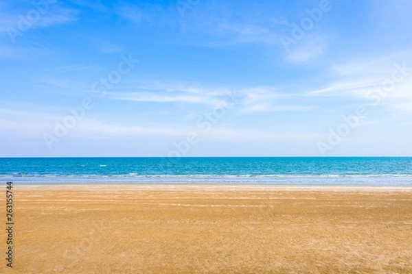 Obraz Abstract beach background. Yellow sand, blue sky