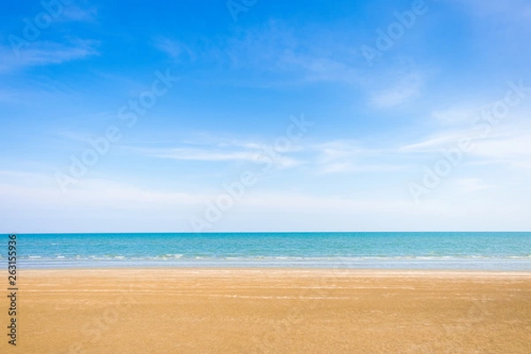Obraz Abstract beach background. Yellow sand, blue sky