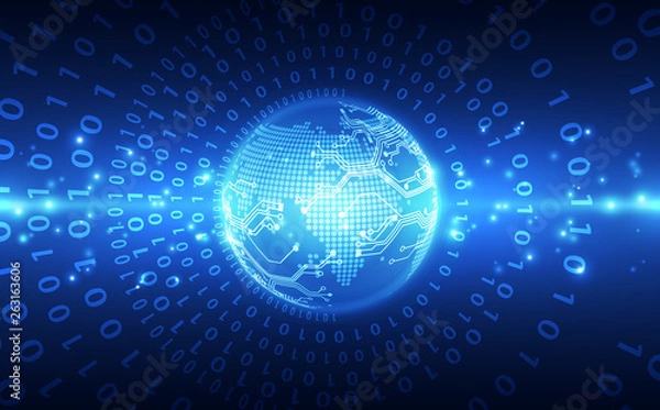 Fototapeta vector digital global technology concept, abstract background