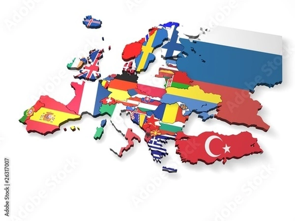 Obraz Europa 3D Karte