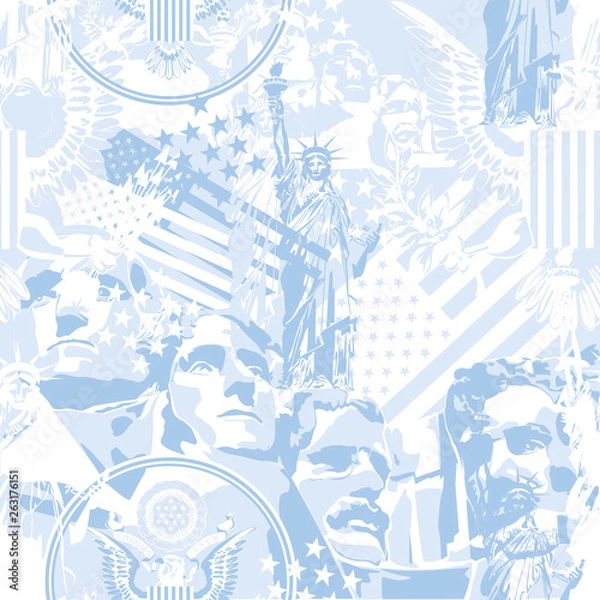 Fototapeta Symbols of the USA. Seamless pattern.