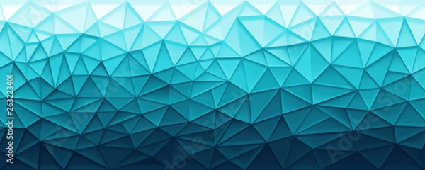 Obraz Polygon geometrical seamless backdrop texture, aqua-blue vertical gradient