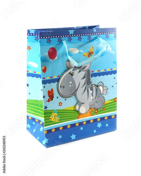 Obraz  Paper bag for gifts, purchases on a white background