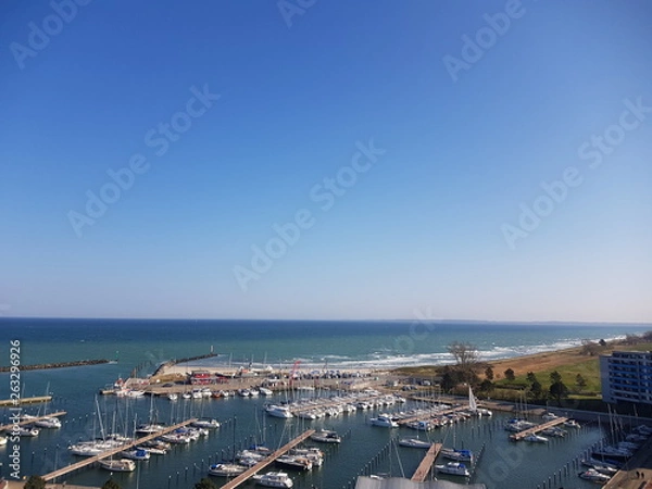 Obraz Yachthafen mit Meerblick 