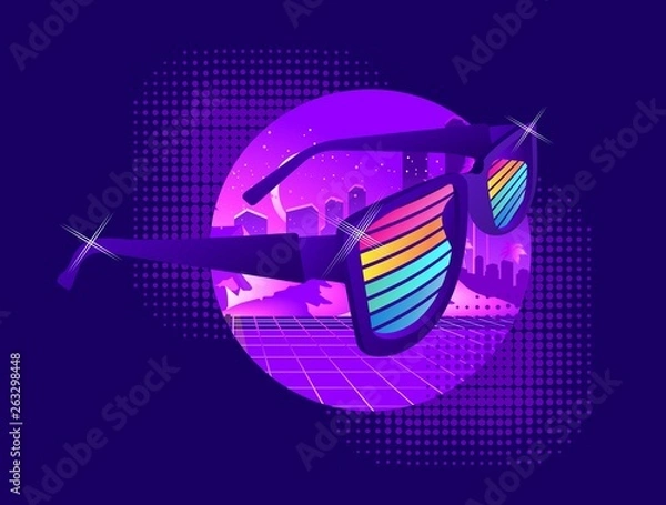 Fototapeta Retro Wave synth