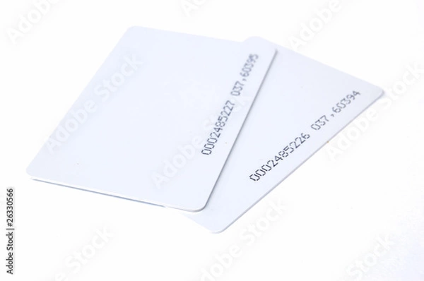 Fototapeta Electronic card RFID on isolate background.