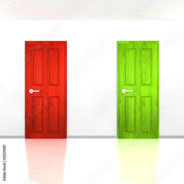 Obraz Red and Green Door