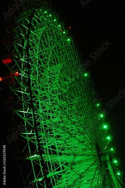 Obraz ferris wheel illuminated at night