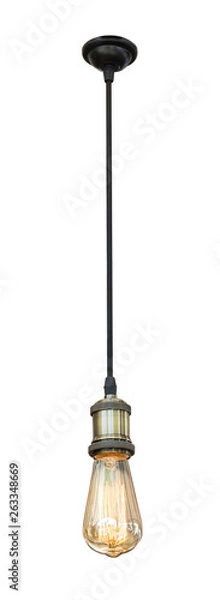 Fototapeta Modern hanging lamp, isolated on white background.