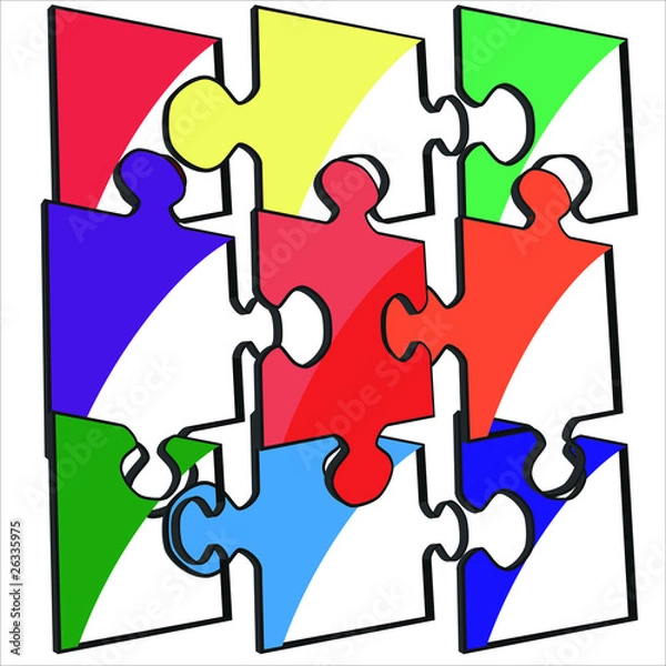 Fototapeta handprint footprint color vector puzzle