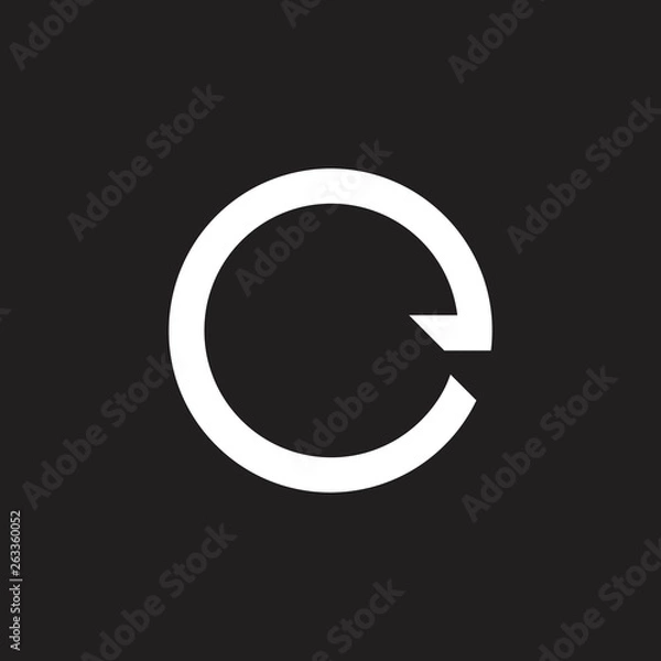 Fototapeta letters e circle arrow geometric logo vector