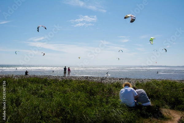 Obraz Kite sailing in Lawrencetown Beach, Nova Scotia