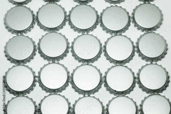 Obraz Close Up aluminum rings cap on white background.
