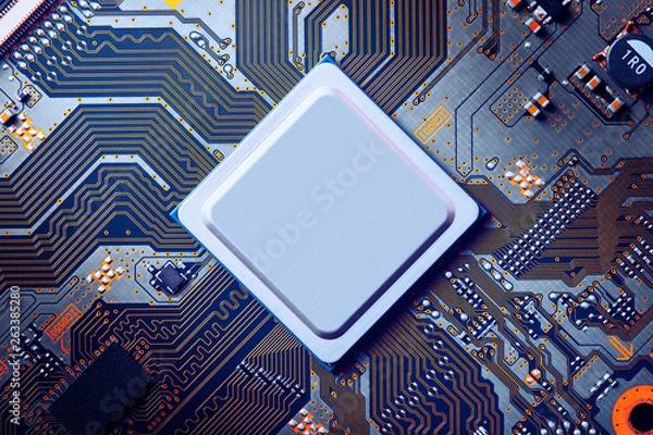 Obraz Electronic circuit board close up.