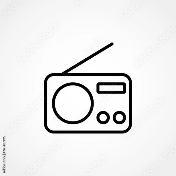 Obraz Radio icon. Stock vector illustration line design style. EPS10.