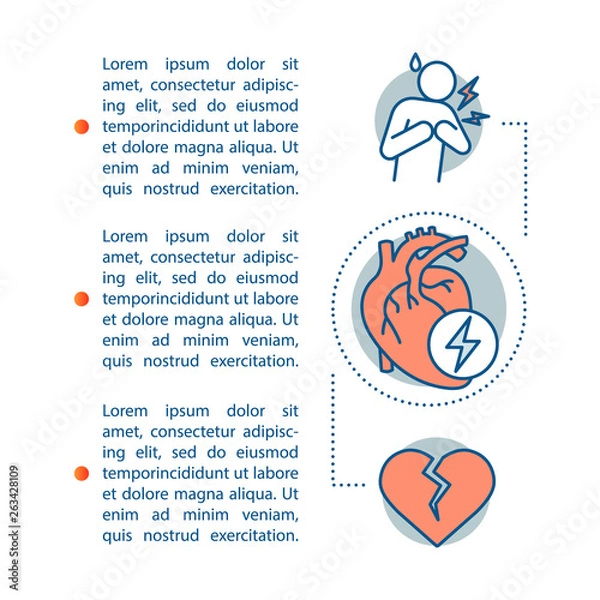 Obraz Heart attack article page vector template