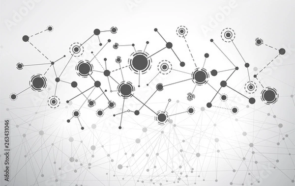 Obraz World map point and line composition concept