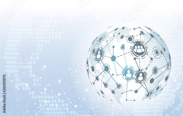Obraz World map point and line composition concept