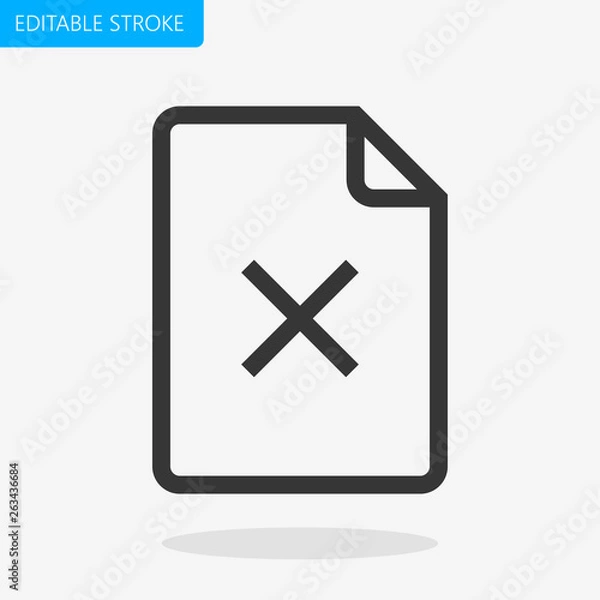 Fototapeta File declined Icon Editable Stroke Pixel Perfect Vector