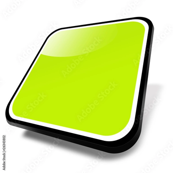 Fototapeta green 3d button, blank