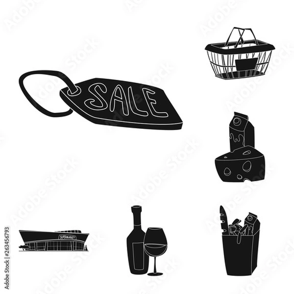 Fototapeta Vector illustration of food and drink logo. Set of food and store stock vector illustration.