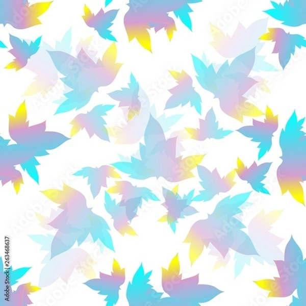Fototapeta the pattern of colored leaves. white background