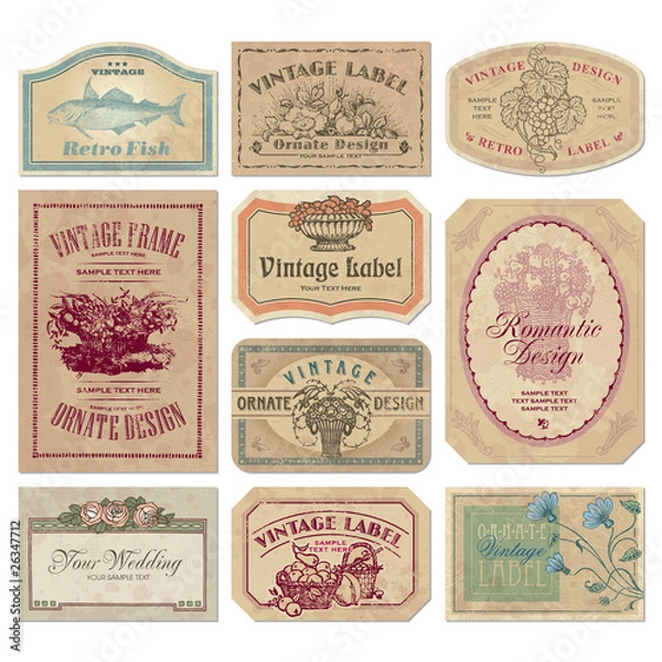 Obraz vintage labels set (vector)