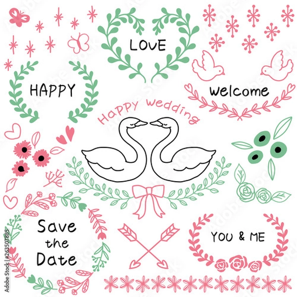 Obraz 結婚式のかわいいフレーム