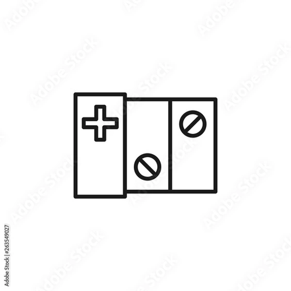 Fototapeta Quit smoking, pills icon. Element of quit smoking icon. Thin line icon for website design and development, app development. Premium icon