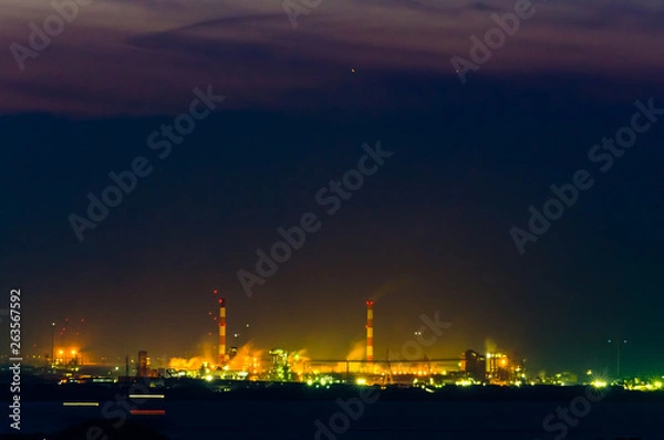 Fototapeta 黄昏の工場夜景DSC3866