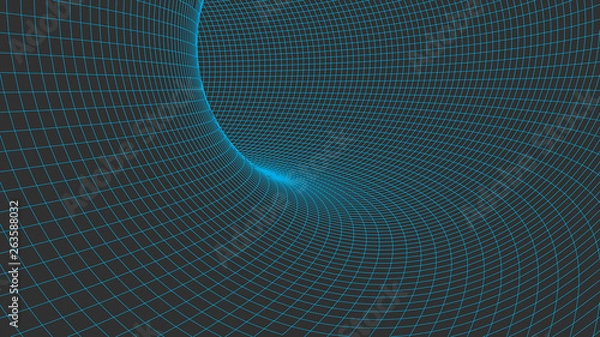 Obraz Abstract vector wireframe landscape. Abstract mesh background. Polygonal mountains. Vector illustration.