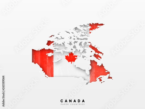 Obraz Canada detailed map with flag of country