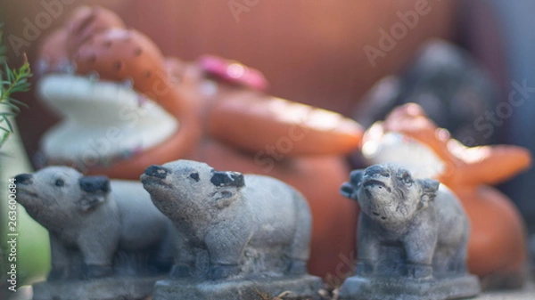 Obraz Buffalo doll made from clay