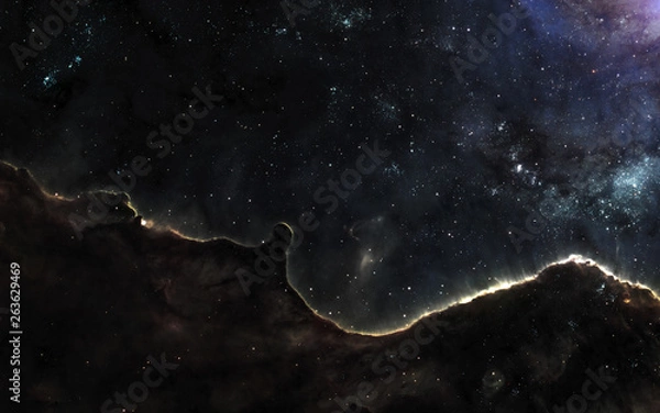 Fototapeta Nebula, star clusters in deep space. Magnificent cosmic landscape. Science fiction art. Elements of the image were furnished by NASA