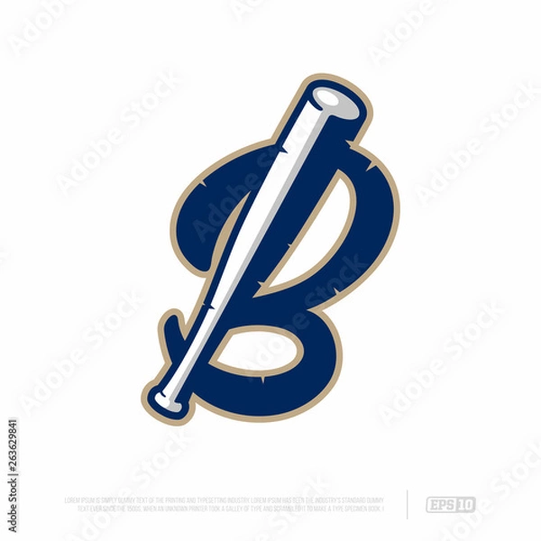 Obraz Modern professional letter emblem for sport teams. B letter
