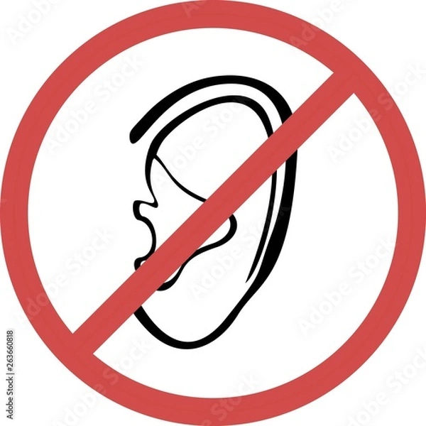 Obraz do not listen icon,vector image