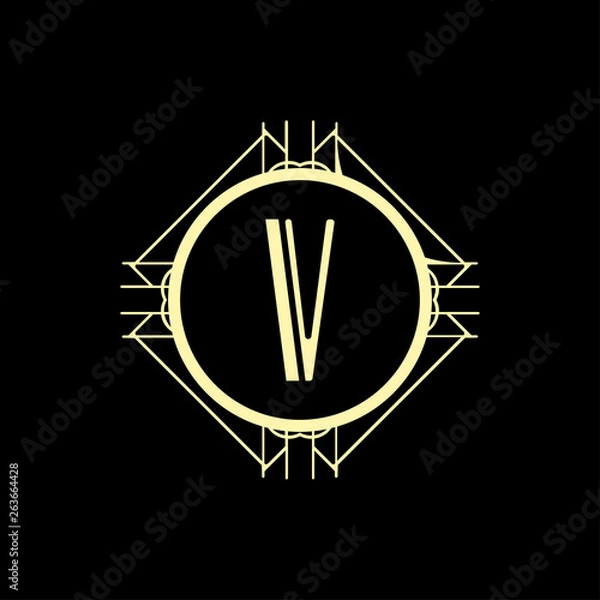 Obraz Art Deco modern monogram