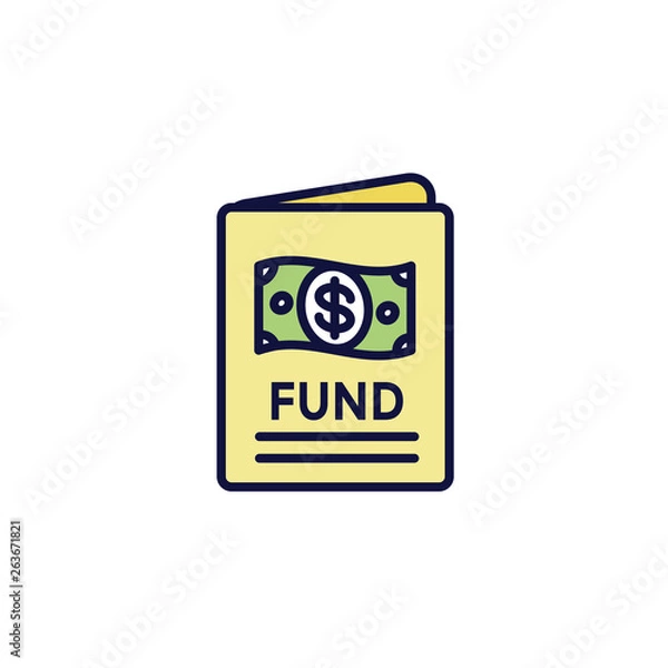 Fototapeta Retirement Investments and Dividend Income, Mutual Fund, IRA Icon set